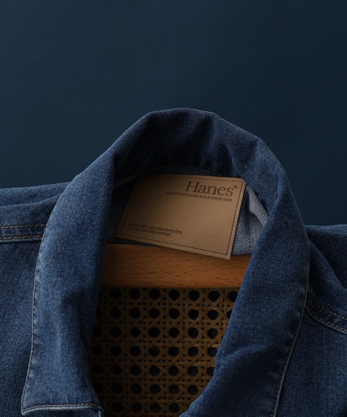 HANES（ヘインズ）の「HANES Gジャン ストレッチデニム レギュラーフィット（デニムジャケット・メンズ・ネイビー/ブルー/サックスブルー/ブラック・M/L/LL/S）」の11枚目の写真