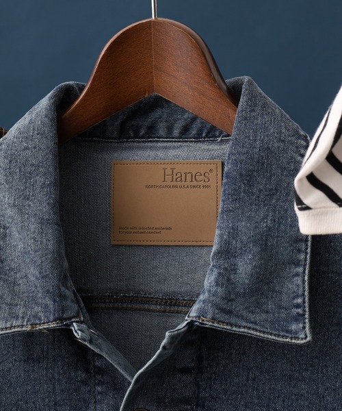HANES（ヘインズ）の「HANES Gジャン ストレッチデニム レギュラーフィット（デニムジャケット・メンズ・ネイビー/ブルー/サックスブルー/ブラック・M/L/LL/S）」の12枚目の写真