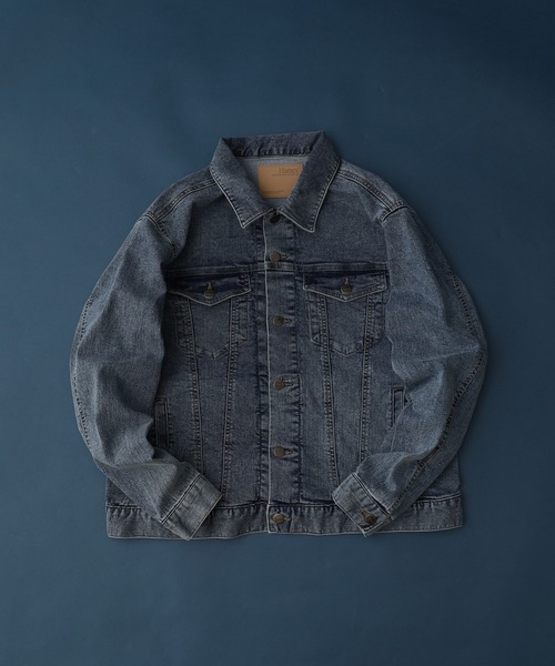 HANES（ヘインズ）の「HANES Gジャン ストレッチデニム レギュラーフィット（デニムジャケット・メンズ・ネイビー/ブルー/サックスブルー/ブラック・M/L/LL/S）」の13枚目の写真