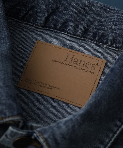 HANES（ヘインズ）の「HANES Gジャン ストレッチデニム レギュラーフィット（デニムジャケット・メンズ・ネイビー/ブルー/サックスブルー/ブラック・M/L/LL/S）」の14枚目の写真