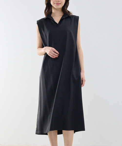 NARACAMICIE（ナラカミーチェ）の「【NARACAMICIE】スキッパーカラーワンピ―ス（ワンピース・レディース・ピンク/ブラック/ブルー・L/M）」の2枚目の写真