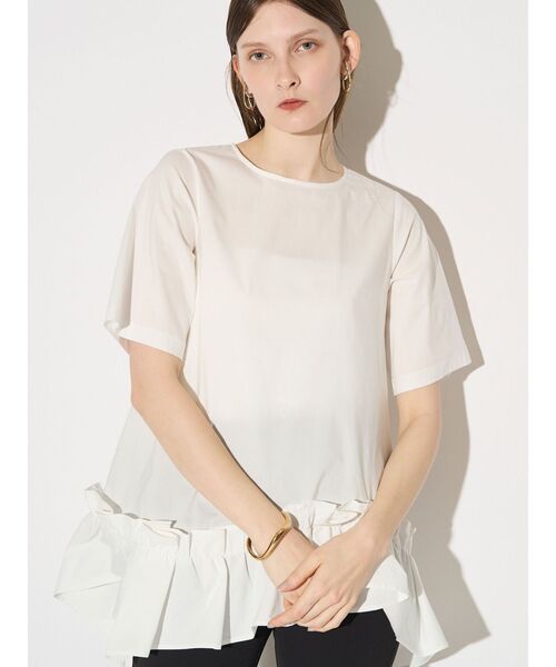 ELENDEEK（エレンディーク）の「フリルヘムブラウス（シャツ/ブラウス・レディース・オフホワイト/ブラック/ライム・FREE）」の12枚目の写真