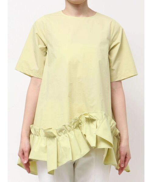 ELENDEEK（エレンディーク）の「フリルヘムブラウス（シャツ/ブラウス・レディース・オフホワイト/ブラック/ライム・FREE）」の4枚目の写真