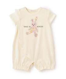 sense of wonder | リバティウサクマアップリケ半袖ショートオール(ロンパース)