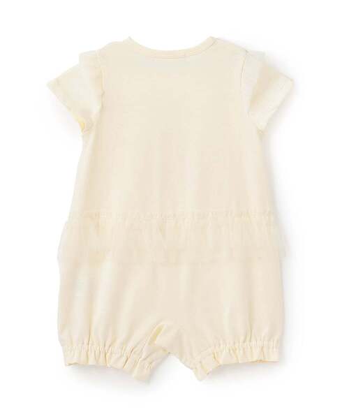 sense of wonder(センスオブワンダー)の「リバティウサクマアップリケ半袖ショートオール(ロンパース・キッズ・ピンク/ホワイト系・70cm/80cm)」の3枚目の写真