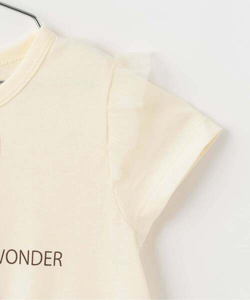 sense of wonder(センスオブワンダー)の「リバティウサクマアップリケ半袖ショートオール(ロンパース・キッズ・ピンク/ホワイト系・70cm/80cm)」の5枚目の写真