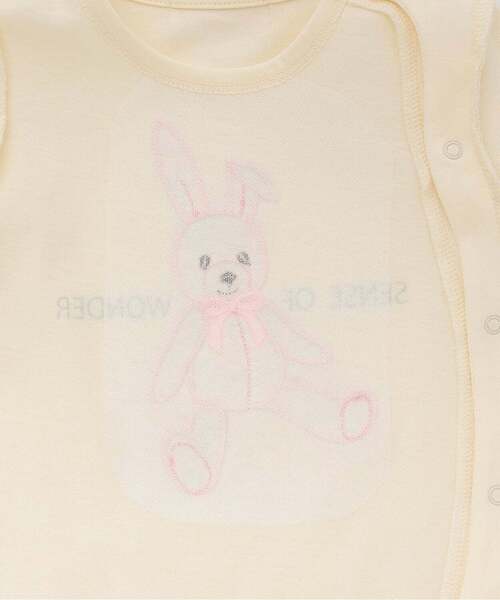 sense of wonder(センスオブワンダー)の「リバティウサクマアップリケ半袖ショートオール(ロンパース・キッズ・ピンク/ホワイト系・70cm/80cm)」の7枚目の写真