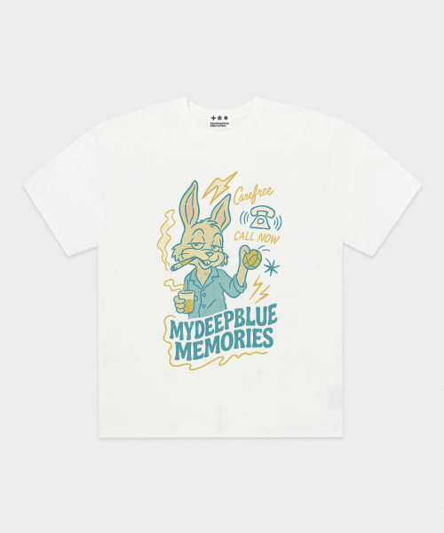 mydeepbluememories(マイディープブルーメモリーズ)の「MIDDLE-AGED RABBIT OVER TEE (CHARCOAL)(Tシャツ/カットソー・レディース・チャコール・1/2)」の5枚目の写真