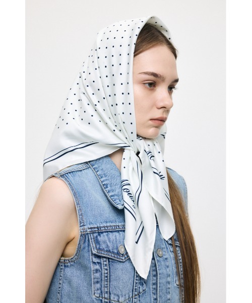 MOUSSY（マウジー）の「POLKA DOT スカーフ（バンダナ/スカーフ・レディース・ネイビー/オフホワイト・FREE）」の11枚目の写真