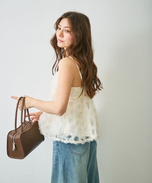セール】フラワーチュールペプラムキャミソール / flower tulle peplum