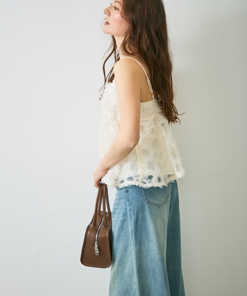 Lunea(ルネア)の「フラワーチュールペプラムキャミソール / flower tulle peplum camisole(キャミソール・レディース・アイボリー/ピンク・FREE)」の21枚目の写真