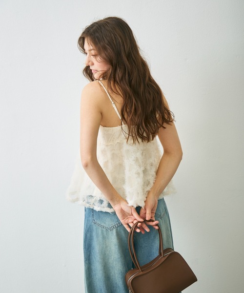 Lunea(ルネア)の「フラワーチュールペプラムキャミソール / flower tulle peplum camisole(キャミソール・レディース・アイボリー/ピンク・FREE)」の22枚目の写真