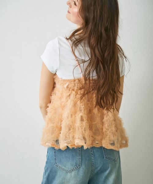 Lunea(ルネア)の「フラワーチュールペプラムキャミソール / flower tulle peplum camisole(キャミソール・レディース・アイボリー/ピンク・FREE)」の18枚目の写真