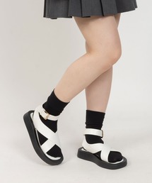 厚底 プラットフォーム クロスストラップサンダル