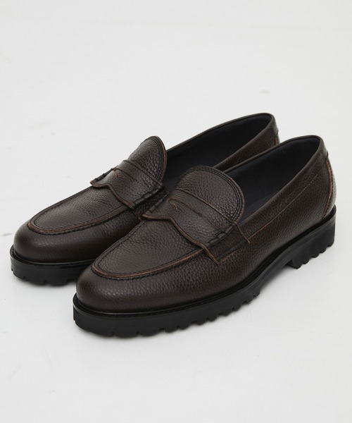 美品　UNITED ARROWS Vibramソール　ローファー　28cm ＋4cmUP】Vibram LEATHER LOAFER ｜本革/牛革/リアルレザー/Vibram