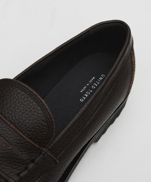 ＋4cmUP】Vibram LEATHER LOAFER ｜本革/牛革/リアルレザー/Vibram