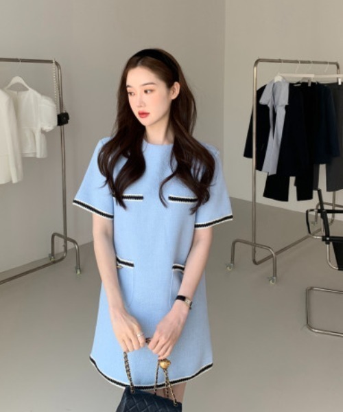 FAVORITO(ファヴォリート)の「ツイードワンピース(ワンピース・レディース・ブルー/ネイビー・L/M/S)」の21枚目の写真