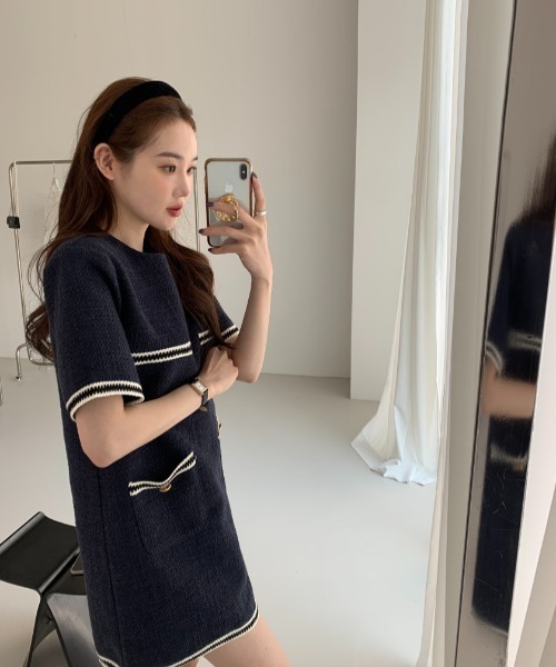FAVORITO(ファヴォリート)の「ツイードワンピース(ワンピース・レディース・ブルー/ネイビー・L/M/S)」の13枚目の写真