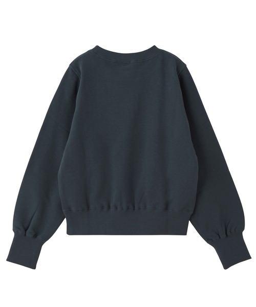 X-girl(エックスガール)の「RHINESTONE AND SPRAY LOGO CREWNECK SWEATSHIRT(スウェット・レディース・チャコール/オリーブ・M/S)」の6枚目の写真