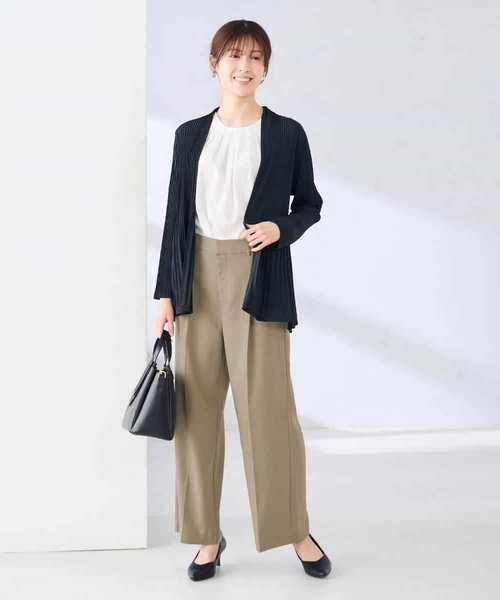 a.v.v（アーヴェヴェ）の「【UVカット】プリーツトッパーカーディガン（カーディガン/ボレロ・レディース・ネイビー/ホワイト・40/38）」の21枚目の写真