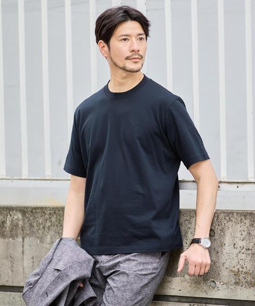 TAKEO KIKUCHI(タケオキクチ)の「【抗菌防臭】コットンテーラードTシャツ(Tシャツ/カットソー・メンズ・ホワイト/ネイビー/ブラック・01/04/03/02/05)」の4枚目の写真