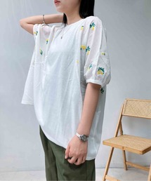 〇切り替え袖刺繍ビッグサイズプルオーバー