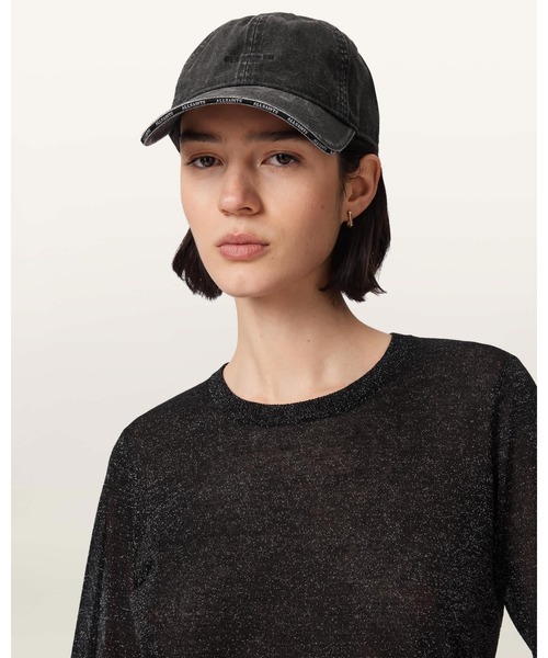 ALLSAINTS(オールセインツ)の「BILLIE CORD BASEBALL CAP | BILLIE CORD ベースボール キャップ(キャップ・レディース・ブラック・ONE SIZE)」の2枚目の写真