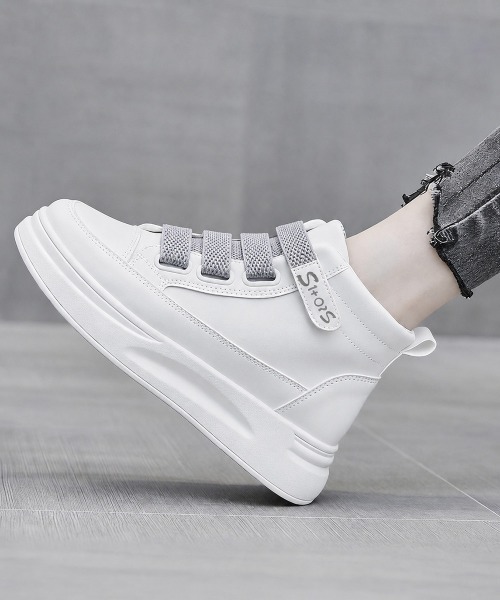 Miniministore(ミニミニストア)の「厚底スニーカーハイカットベルクロ靴韓国風(スニーカー・レディース・グレー/ミント・23.0cm/23.5cm/24.0cm/24.5cm/22.5cm)」の7枚目の写真