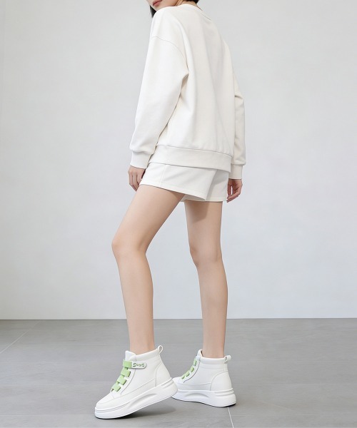 Miniministore(ミニミニストア)の「厚底スニーカーハイカットベルクロ靴韓国風(スニーカー・レディース・グレー/ミント・23.0cm/23.5cm/24.0cm/24.5cm/22.5cm)」の18枚目の写真