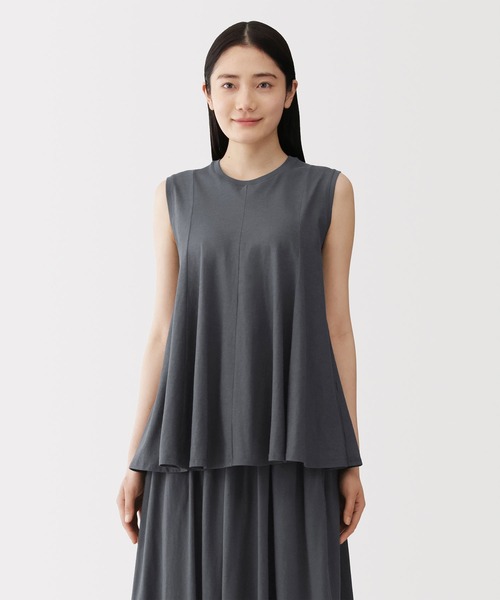 無印良品(ムジルシリョウヒン)の「婦人 強撚天竺編みスリーブレスプルオーバー(チュニック・レディース・ホワイト/ブラック/ライトピンク/ブルー系・S/M/L/XL)」の3枚目の写真
