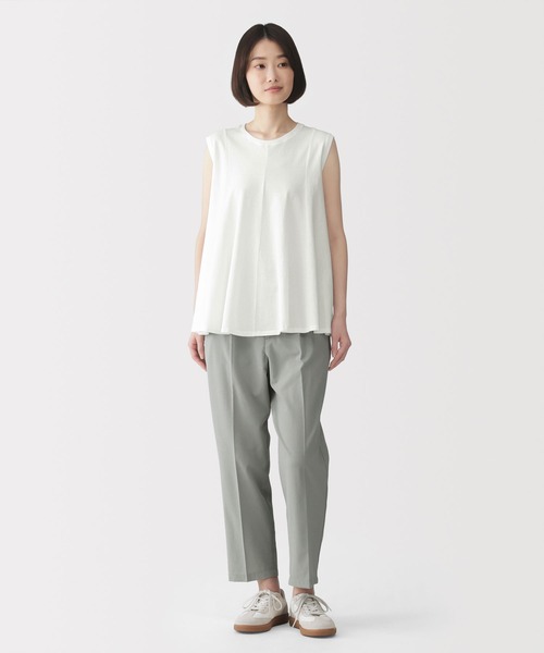 無印良品(ムジルシリョウヒン)の「婦人 強撚天竺編みスリーブレスプルオーバー(チュニック・レディース・ホワイト/ブラック/ライトピンク/ブルー系・S/M/L/XL)」の5枚目の写真