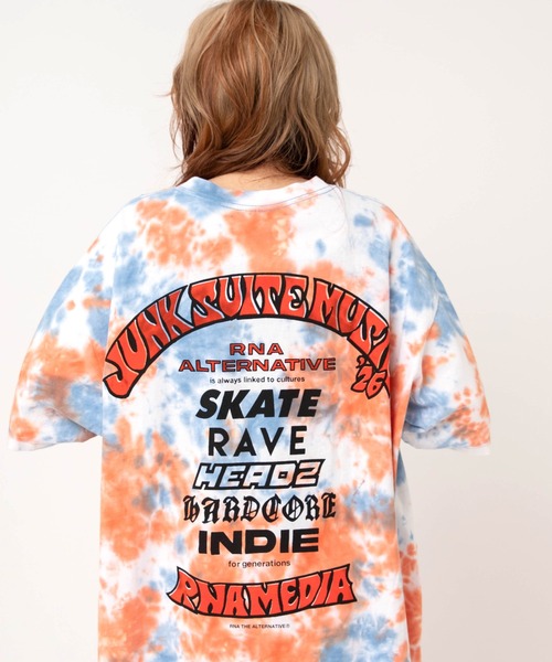 RNA(アールエヌエー)の「M2706 ダンシングゴブリンタイダイBIG T(Tシャツ/カットソー・レディース・ブルー/イエロー/グリーン・MEDIUM)」の8枚目の写真