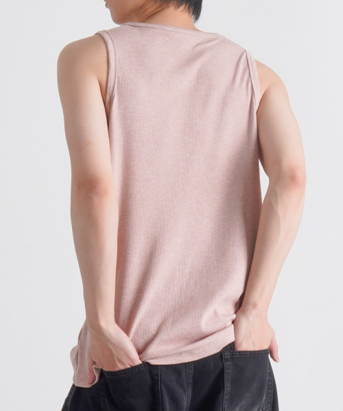 BUTTON SEOUL(ボタンソウル)の「ソフトタッチベーシックスリーブレス(3カラー)(Tシャツ/カットソー・メンズ・ブラック/ホワイト/ピンク・MEDIUM/LARGE/X-LARGE)」の12枚目の写真
