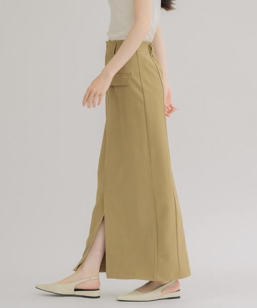 NEUNA(ヌナ)の「【夏に嬉しいサラッと素材】フロントスリットロングスカート(スカート・レディース・ブラック/ベージュ/アイボリー・FREE)」の3枚目の写真