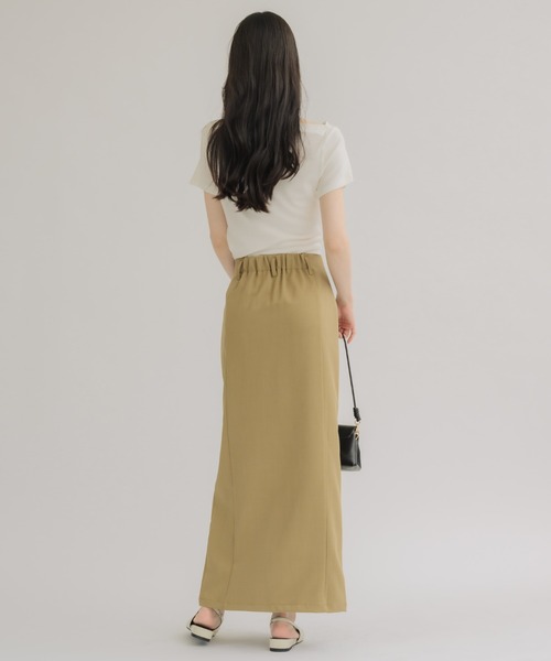 NEUNA(ヌナ)の「【夏に嬉しいサラッと素材】フロントスリットロングスカート(スカート・レディース・ブラック/ベージュ/アイボリー・FREE)」の6枚目の写真
