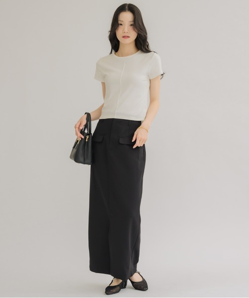 NEUNA(ヌナ)の「【夏に嬉しいサラッと素材】フロントスリットロングスカート(スカート・レディース・ブラック/ベージュ/アイボリー・FREE)」の19枚目の写真