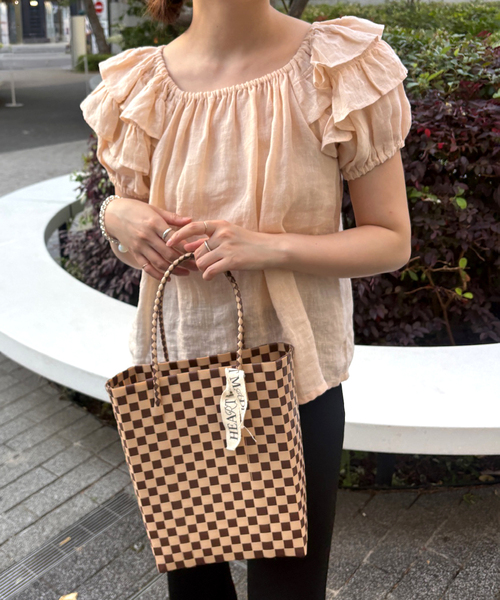 EDIT. FOR LULU(エディットフォールル)の「【HEART MADE for LULU】 Avery Everyday Tote(かごバッグ・レディース・ブラウン・FREE)」の5枚目の写真