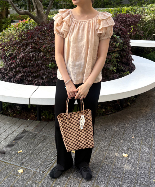EDIT. FOR LULU(エディットフォールル)の「【HEART MADE for LULU】 Avery Everyday Tote(かごバッグ・レディース・ブラウン・FREE)」の6枚目の写真