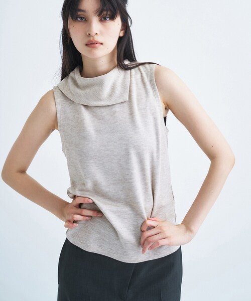PROTAGONISTA（プロタゴニスタ）の「PROTAGONISTA｜drape tee（Tシャツ/カットソー・レディース・ナチュラル/ブラウン系その他・00）」の2枚目の写真