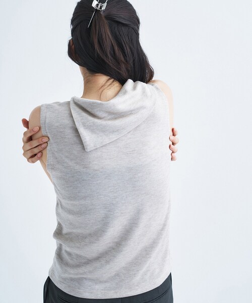 PROTAGONISTA（プロタゴニスタ）の「PROTAGONISTA｜drape tee（Tシャツ/カットソー・レディース・ナチュラル/ブラウン系その他・00）」の4枚目の写真