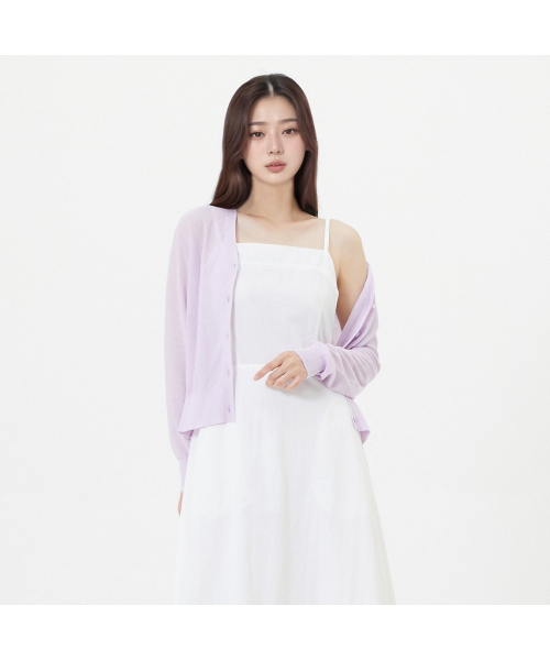 LAP（ラップ）の「サマー ベーシック 長袖カーディガン AS2KG592（カーディガン/ボレロ・レディース・ブラック/ライトグリーン/バイオレット/ホワイト・MEDIUM/LARGE）」の7枚目の写真