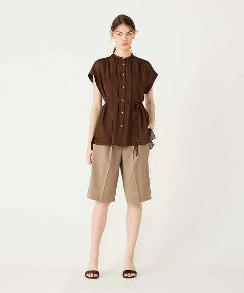 BALLSEY(ボールジィ)の「ドライクレープ ミドルシャツブラウス(シャツ/ブラウス・レディース・ブラウン/ブルー・36)」の3枚目の写真