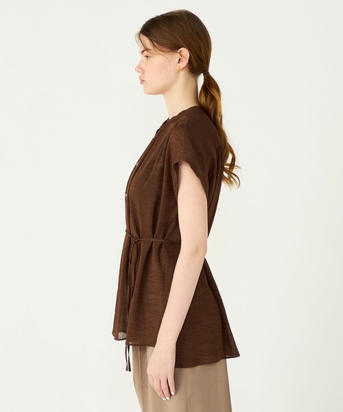 BALLSEY(ボールジィ)の「ドライクレープ ミドルシャツブラウス(シャツ/ブラウス・レディース・ブラウン/ブルー・36)」の5枚目の写真