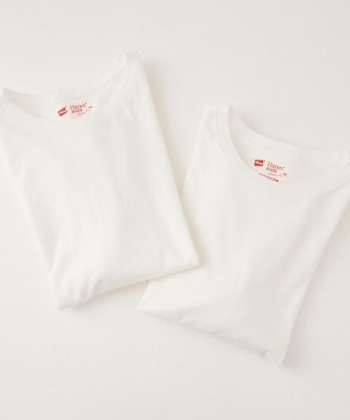 HANES（ヘインズ）の「【WEB限定】[HANES/ヘインズ] 2P FOR HER ジャパンフィットロングスリーブパックTシャツ（Tシャツ/カットソー・レディース・ホワイト・M/L）」の14枚目の写真