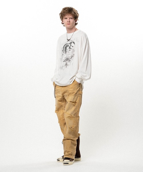 KAMIYA(カミヤ)の「"DETACHED" L/S T-shirt(Tシャツ/カットソー・メンズ・ホワイト/ブラック・M/S)」の7枚目の写真