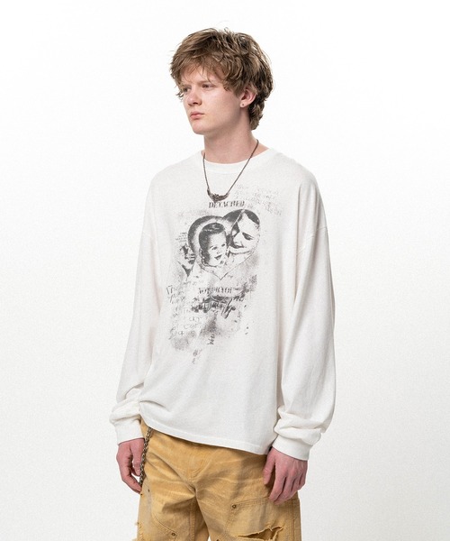 KAMIYA(カミヤ)の「"DETACHED" L/S T-shirt(Tシャツ/カットソー・メンズ・ホワイト/ブラック・M/S)」の9枚目の写真