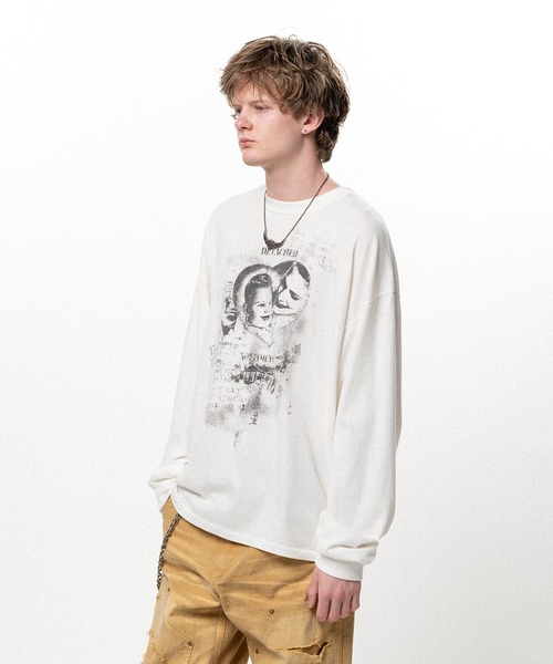 KAMIYA(カミヤ)の「"DETACHED" L/S T-shirt(Tシャツ/カットソー・メンズ・ホワイト/ブラック・M/S)」の5枚目の写真