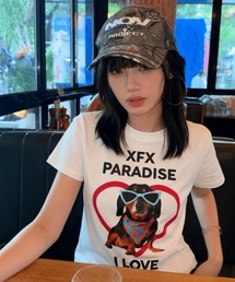 ハートグラフィックアニマルTシャツ