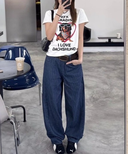 AVYL(アヴィル)の「ハートグラフィックアニマルTシャツ(Tシャツ/カットソー・レディース・ホワイト/ブラック・M)」の9枚目の写真