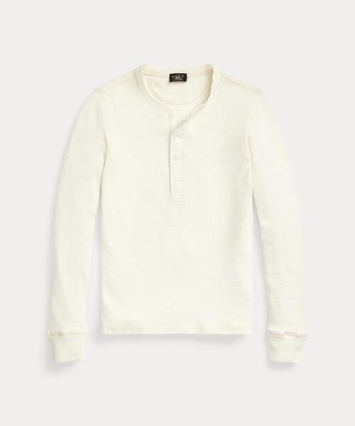 【RRL】Ralph Lauren ダブルアールエル ワッフル　ヘンリー セール】ワッフルニット ヘンリーネック シャツ（Tシャツ/カットソー